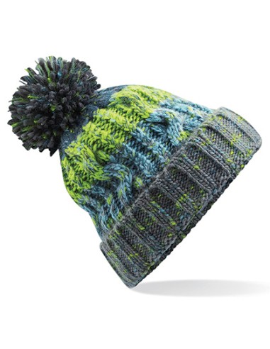 BEE-B486-Corkscrew Pom Pom Beanie